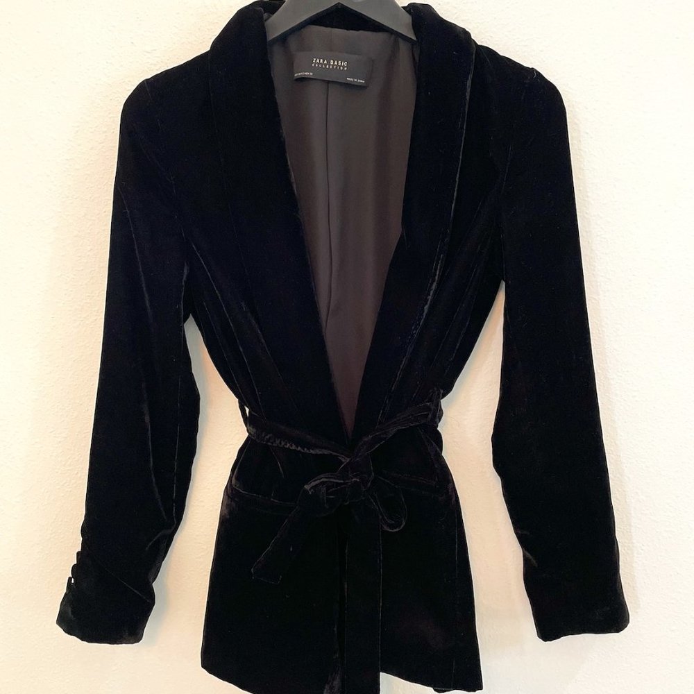 Black Velvet Kimono Blazer